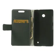 Cover Flip a Portafoglio in Cuoio per Nokia Lumia 630 (Grigio Scuro)