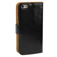 Cover Flip a Portafoglio in Ecopelle Carta di Credito per iPhone 5 5S (Nero)