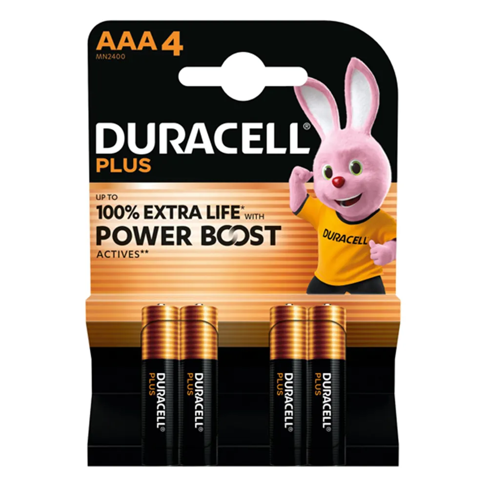 Pile Duracell Plus Powerboost - Stilo AAA - MN2400 - 1,5V - DU0203 (Conf. 4)