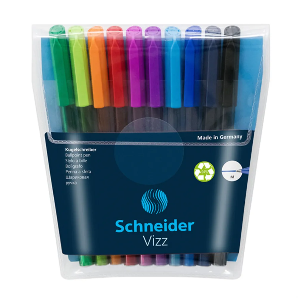 Penna a Sfera Gel Vizz Schneider - 1 mm - P102290 (Assortiti Conf. 10)