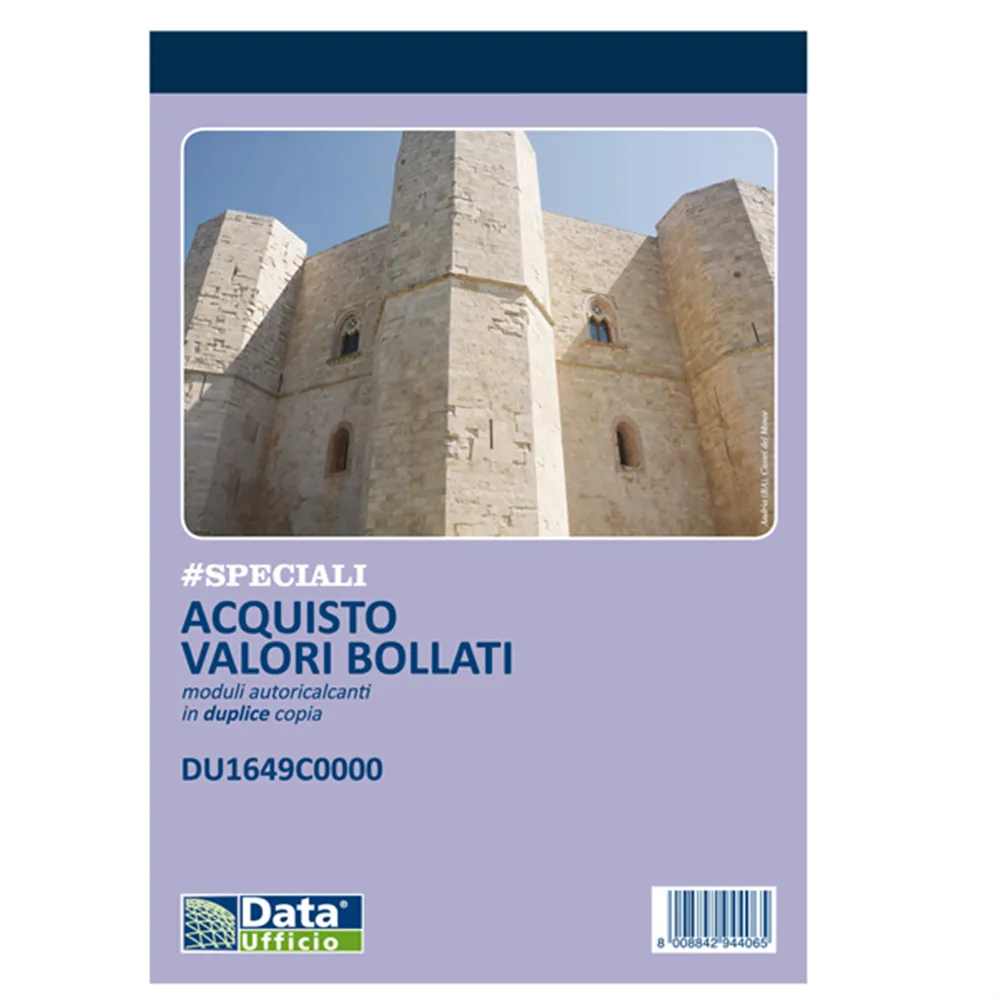 Blocco Acquisto Carte Valori Data Ufficio - 50/50 Copie Autoricalcanti - 21,5x14,8 cm - DU1649C0000