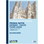 Blocco Prima Nota Entrate/Uscite Fuori Cassa Data Ufficio - 50/50 Copie Autoricalcanti - 21x29,7 cm - DU1683C0000