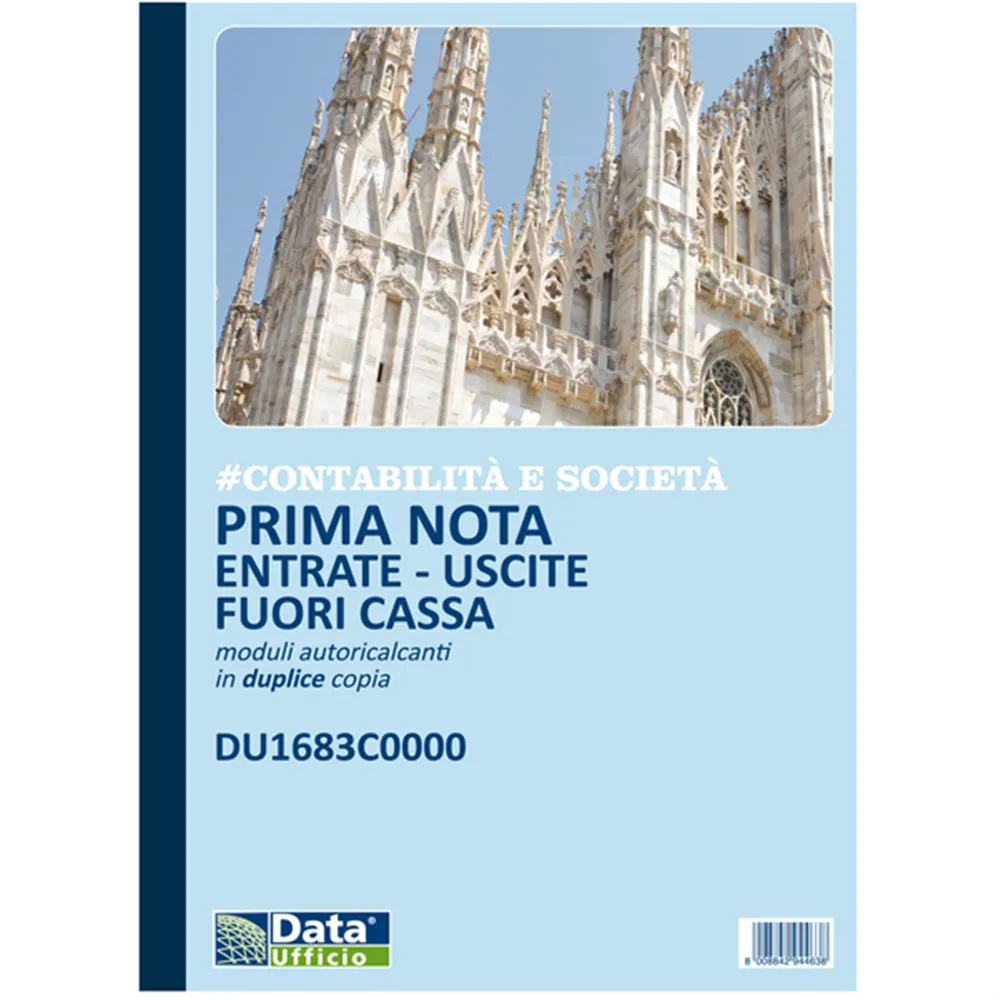 Blocco Prima Nota Entrate/Uscite Fuori Cassa Data Ufficio - 50/50 Copie Autoricalcanti - 21x29,7 cm - DU1683C0000