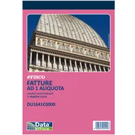 Blocco Fatture 1 Aliquota IVA Data Ufficio - 14,8x21 cm - 50/50 Fogli Autoricalcanti - DU1641C0000 (Conf. 5)