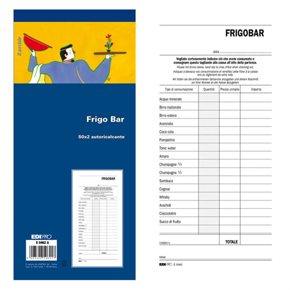 Blocco Frigo Bar Edipro - 10x22 cm - 100/100 Fogli Autoricalcanti - E5962A (Conf. 10)