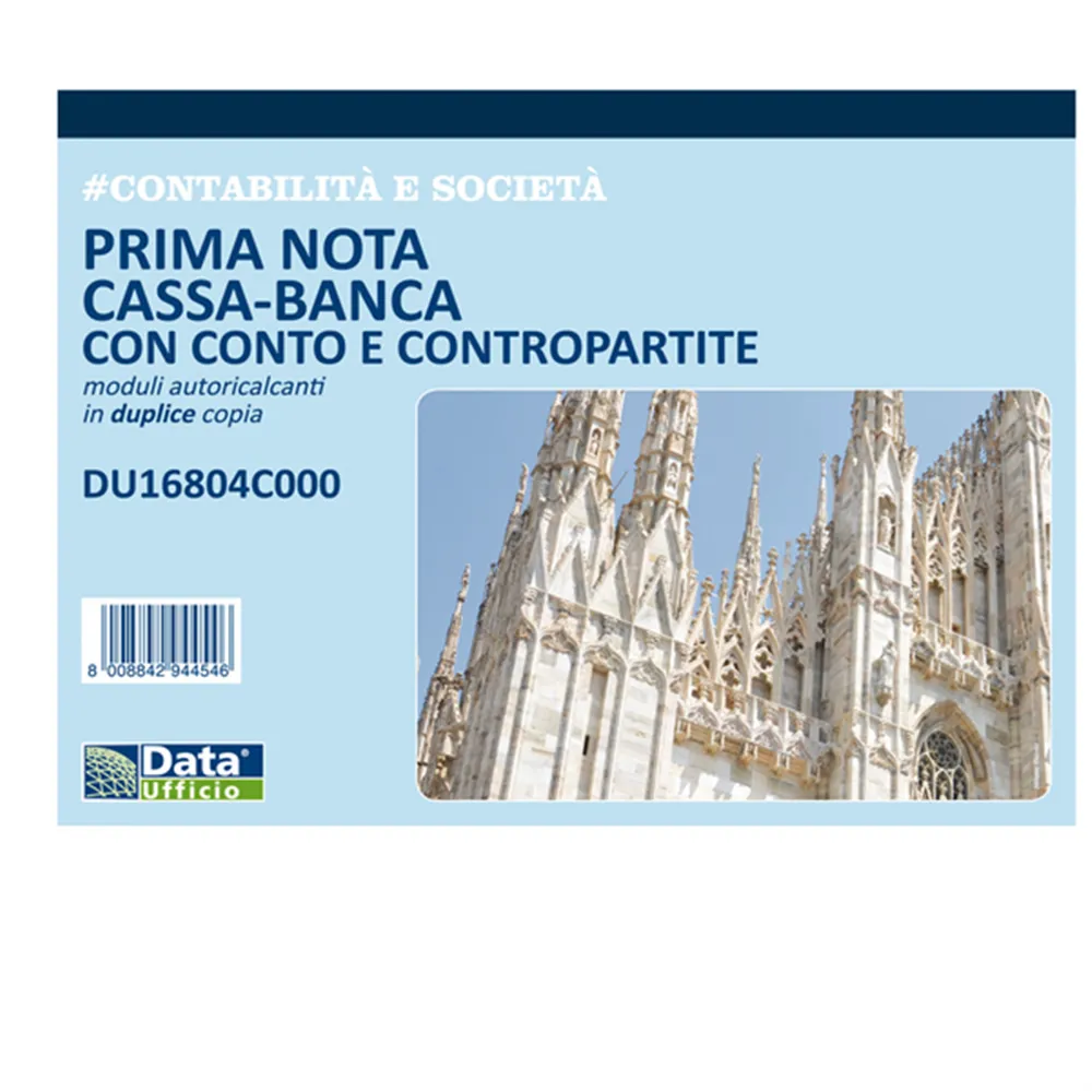 Blocco Prima Nota Cassa/Banca Data Ufficio - 50/50 Copie Autoricalcanti - 21,5x29,7 cm - DU16804C000