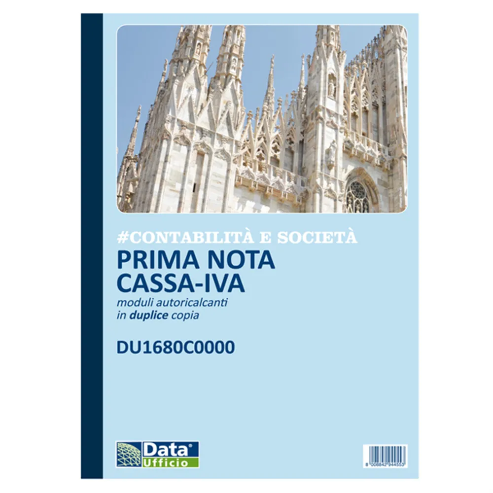 Blocco Prima Nota Cassa/IVA Data Ufficio - 50/50 Copie Autoricalcanti - 21,5x29,7 cm - DU1680C0000