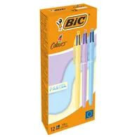 Penna a Sfera a Scatto 4 Pastel Bic - 1 mm - 517320 (Giallo, Rosa e Azzurro Conf. 12)