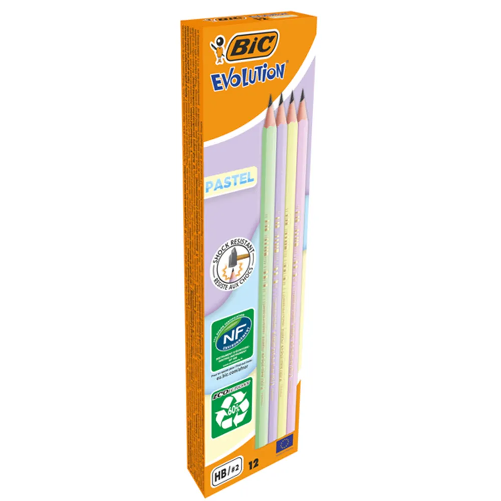 Matita Evolution Pastel Bic - HB - 518307 (Assortiti Conf. 12)