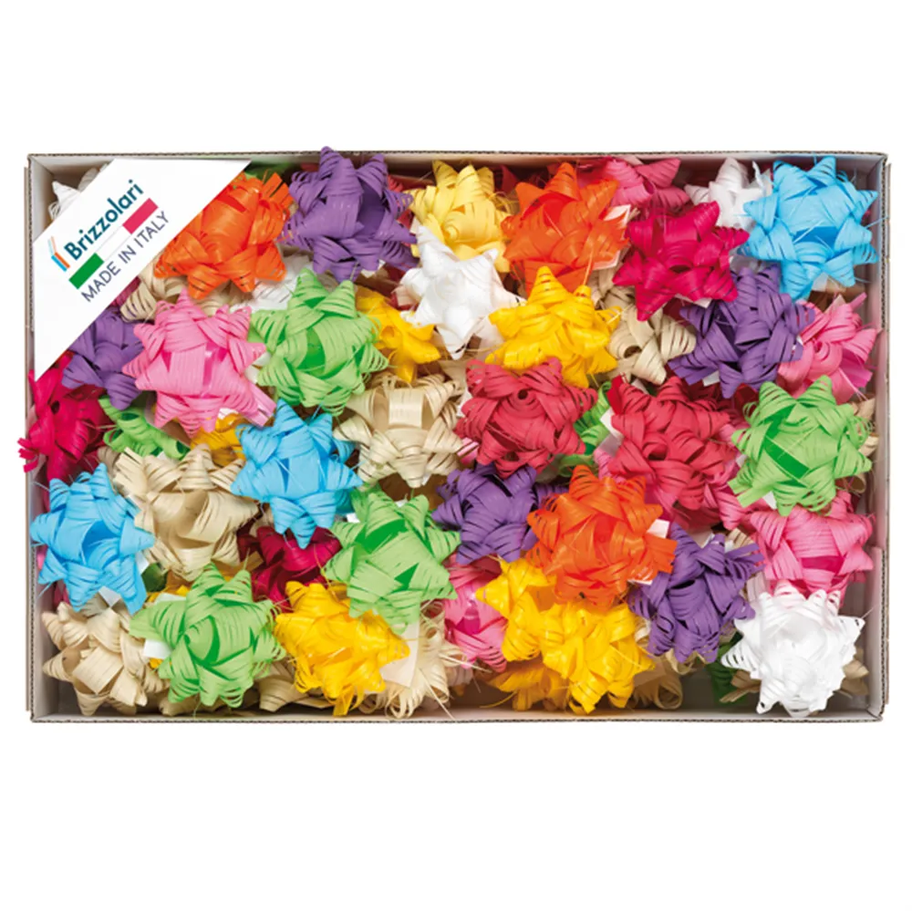 Stelle in Rafia Sintetica Brizzolari - 14 mm - 01003499 (Assortiti Primaverili Conf. 100)