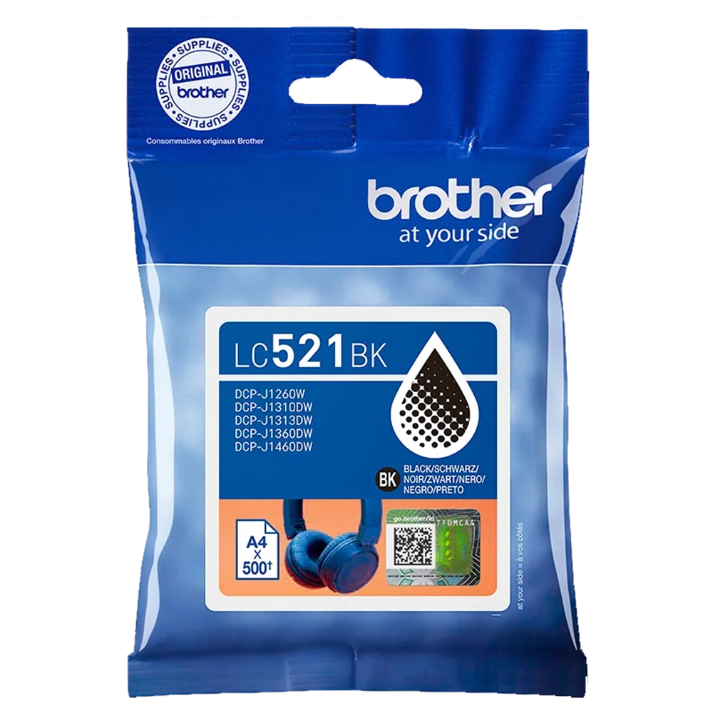 Cartuccia Originale Brother LC-521BK (Nero 500 pagine)