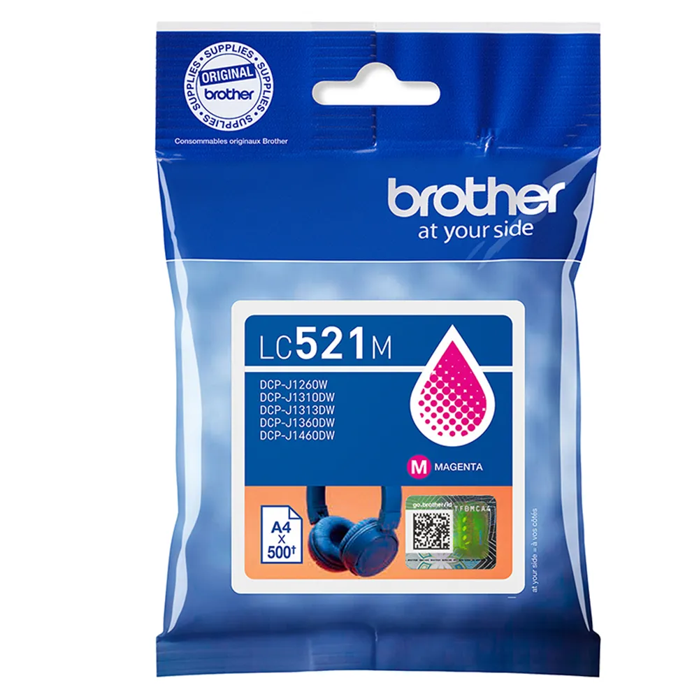 Cartuccia Originale Brother LC-521M (Magenta 500 pagine)
