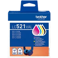 Multipack Cartucce Originali Brother LC-521VAL (Nero e Colori Conf. 4)