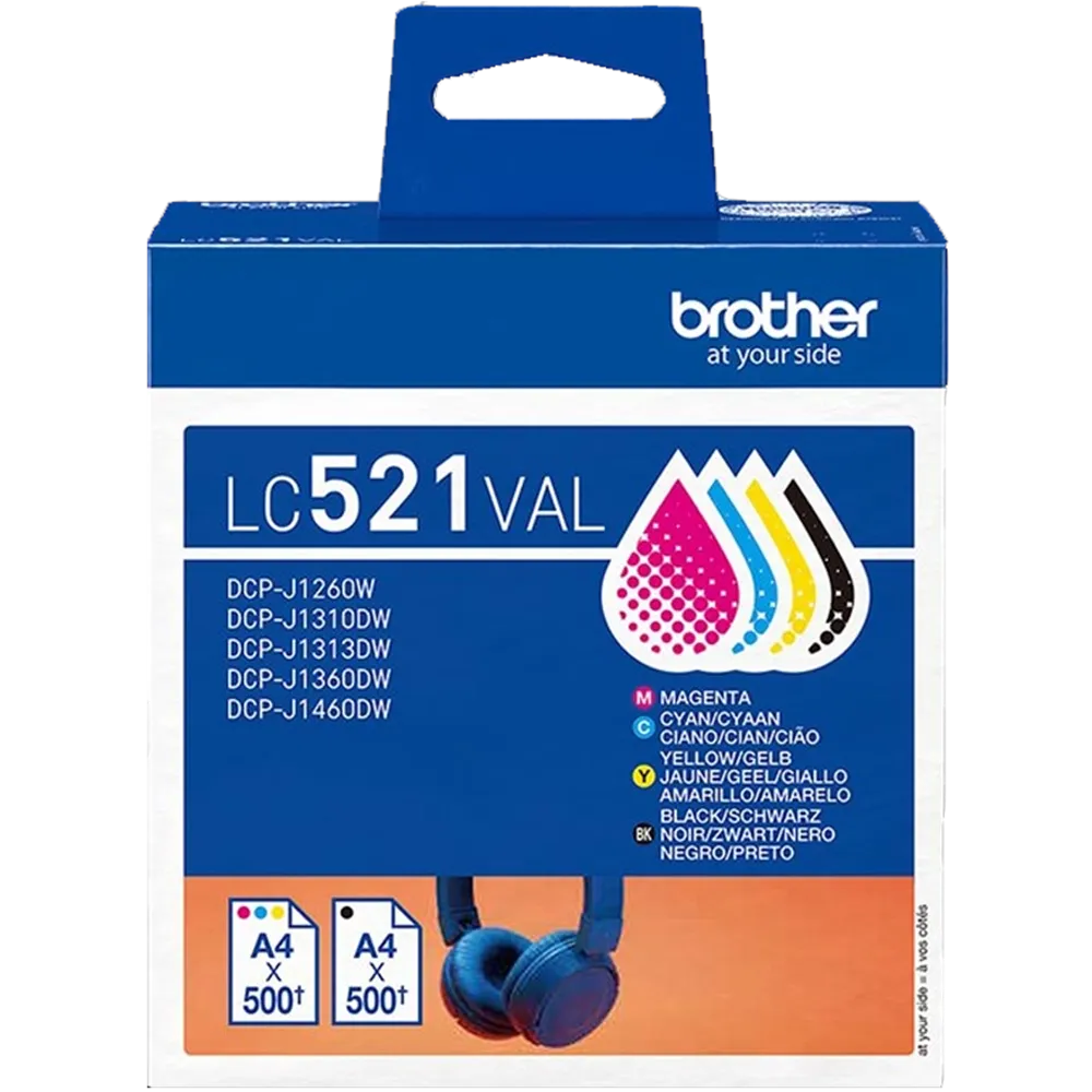 Multipack Cartucce Originali Brother LC-521VAL (Nero e Colori Conf. 4)
