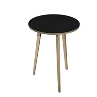 Tavolo Riunioni Alto Woody Artexport - Rotondo - Diametro 80 cm - 6408-DKD-8C (Rovere e Nero Venato)