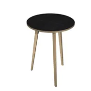 Tavolo Riunioni Alto Woody Artexport - Rotondo - Diametro 80 cm - 6408-DKD-8C (Rovere e Nero Venato)