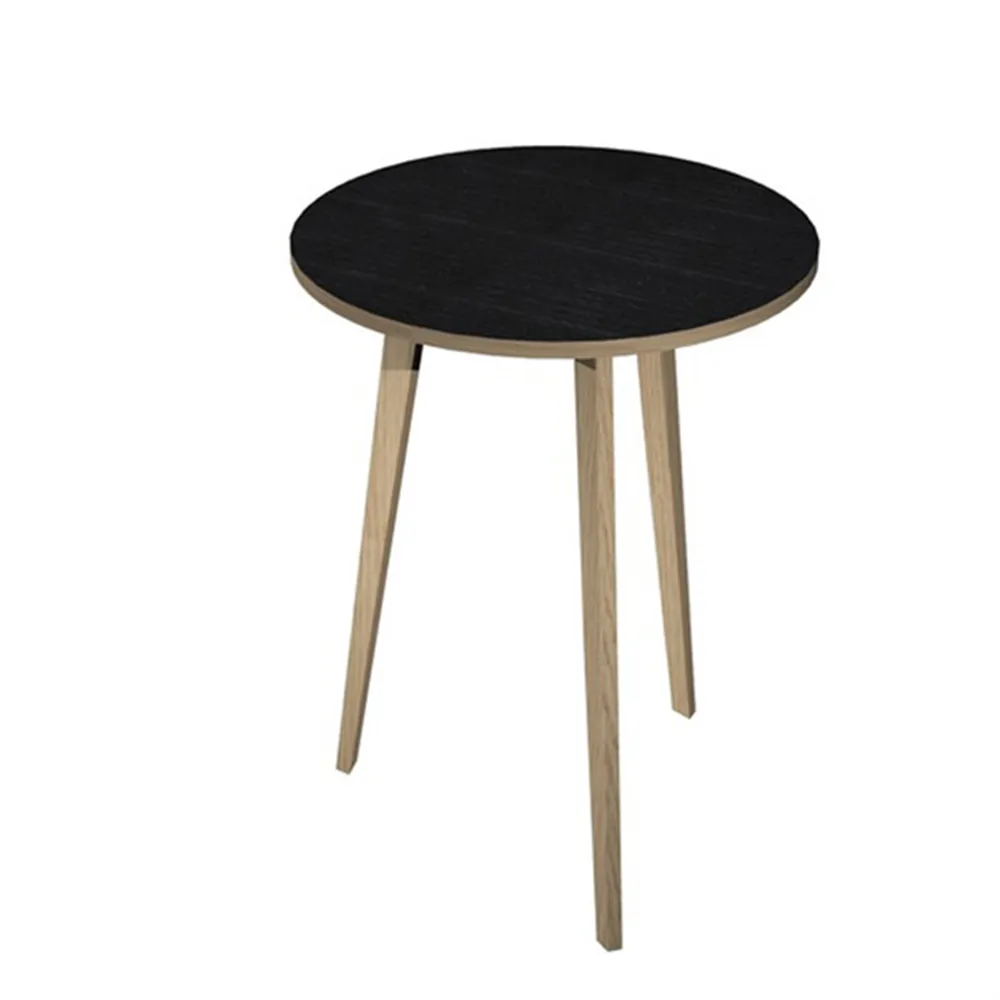 Tavolo Riunioni Alto Woody Artexport - Rotondo - Diametro 80 cm - 6408-DKD-8C (Rovere e Nero Venato)