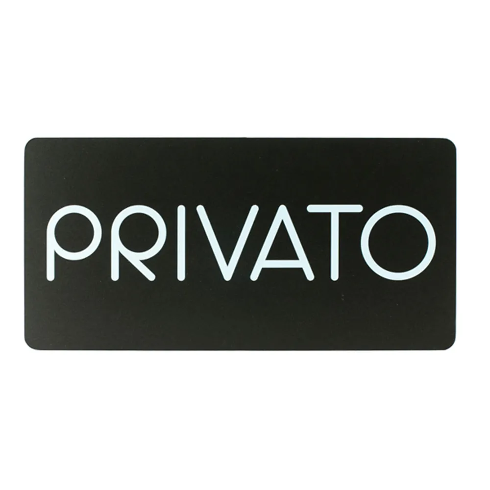 Pittogramma Adesivo Studio-T - Privato - 32,5x16 cm - PR26-PR (Bianco su Nero)