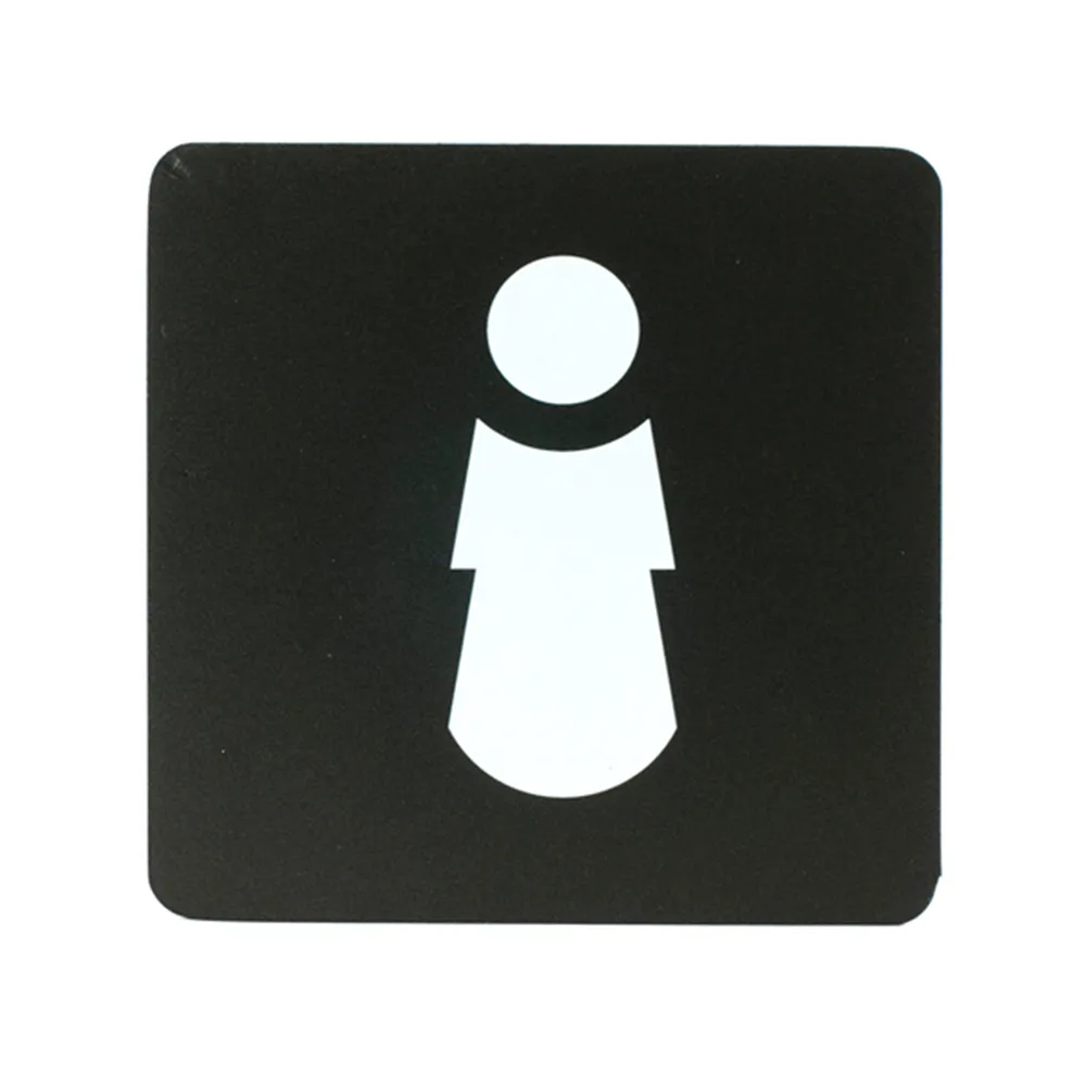 Pittogramma Adesivo Studio-T - Toilette Donna - 16x16 cm - PR2-D (Bianco su Nero)