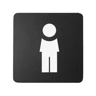 Pittogramma Adesivo Studio-T - Toilette Uomo - 16x16 cm - PR1-U (Bianco su Nero)