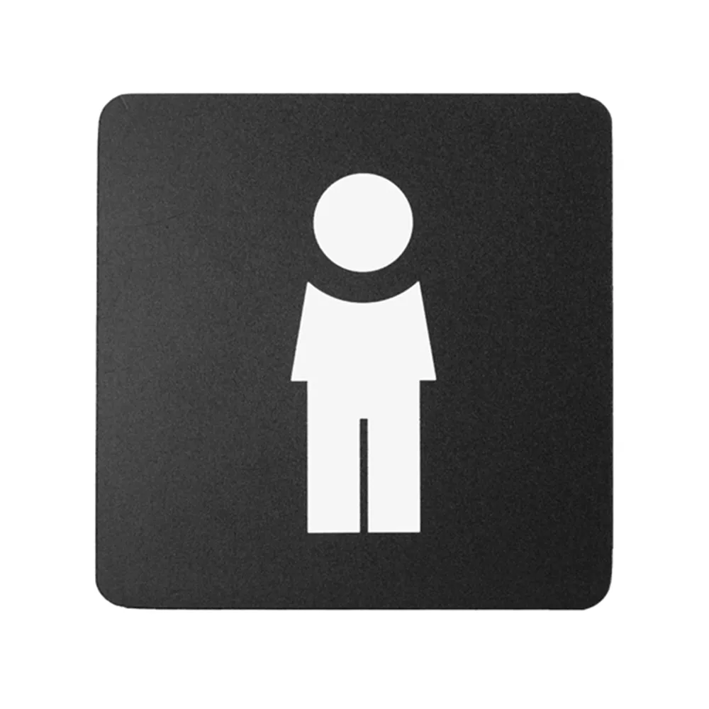 Pittogramma Adesivo Studio-T - Toilette Uomo - 16x16 cm - PR1-U (Bianco su Nero)