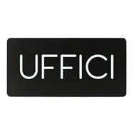 Pittogramma Adesivo Studio-T - Uffici - 32,5x16 cm - PR25-UF (Bianco su Nero)