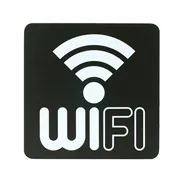 Pittogramma Adesivo Studio-T - Wi-Fi - 16x16 cm - PR23-WF (Bianco su Nero)