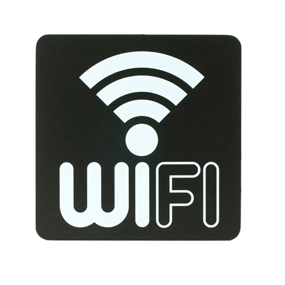 Pittogramma Adesivo Studio-T - Wi-Fi - 16x16 cm - PR23-WF (Bianco su Nero)