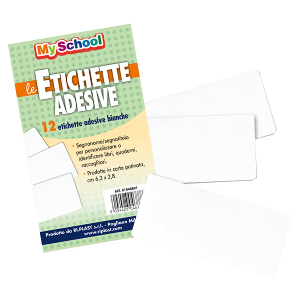Etichetta Adesiva Segnanome Colorosa Riplast - 6,3x2,8 cm - 61046891 (Conf. 12)