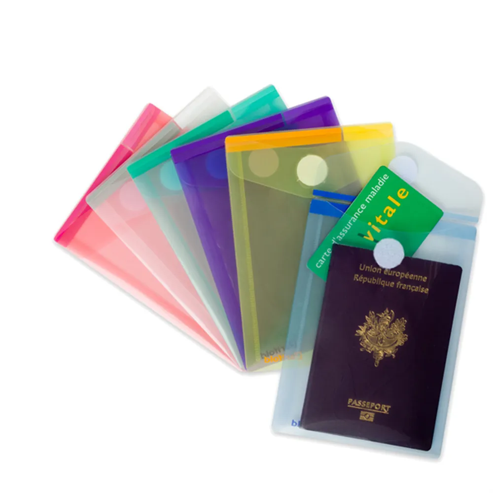 Busta con Bottone in Velcro Djois Tarifold - PPL - 11,4x15,8 cm - B510249 (Assortiti Trasparenti Conf. 6)