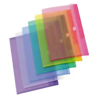 Busta con Bottone in Velcro Djois Tarifold - PPL - A4 - B510209 (Assortiti Trasparenti Conf. 12)