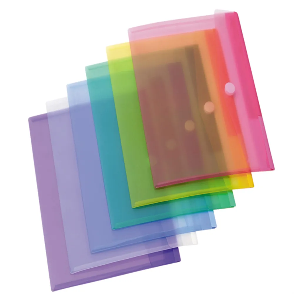 Busta con Bottone in Velcro Djois Tarifold - PPL - A4 - B510209 (Assortiti Trasparenti Conf. 12)