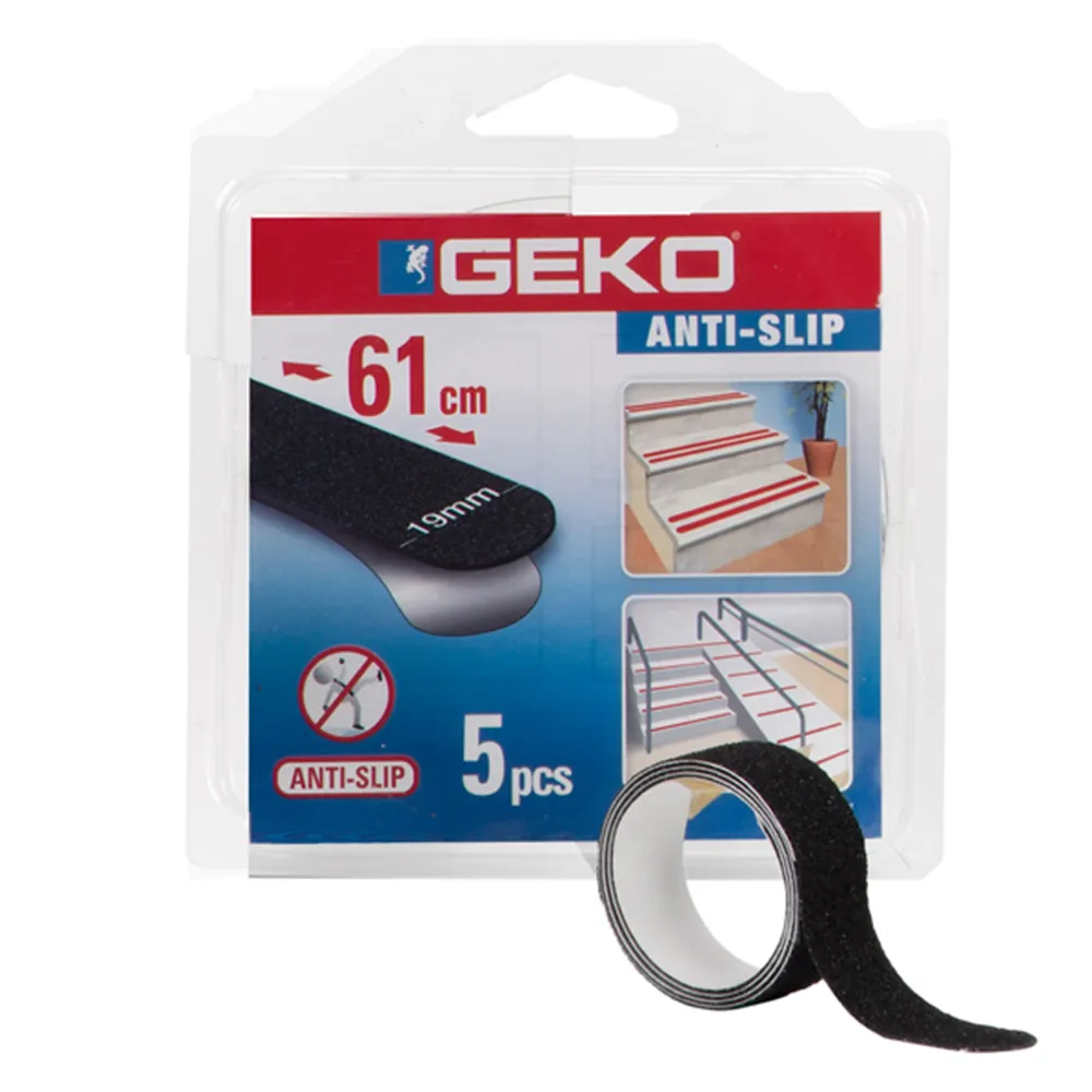 Striscia Adesiva Antiscivolo Anti-Slip Geko - 1,9x61 cm - 220/51 (Nero Conf. 5)