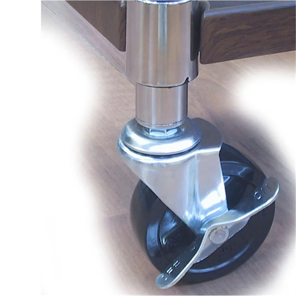 Ruote per Librerie Cromate Archimede Light Serena Group - O0920031 (Argento e Nero Conf. 4)