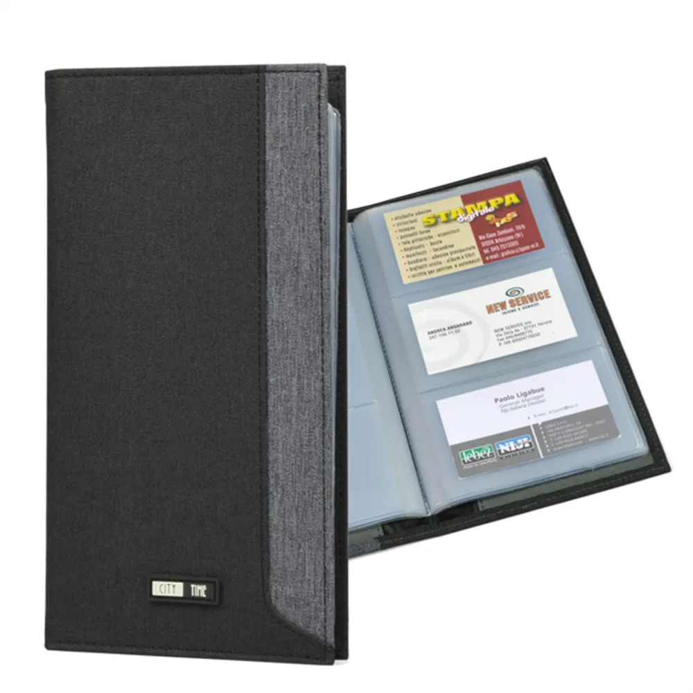 Portabiglietti da Visita in Tessuto City Time - 12x23 cm - 61510 (Grigio)