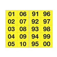Numeri Adesivi in PVC - da 01 a 99 - 44x34 mm - 908.31 (Nero su Giallo)