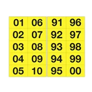 Numeri Adesivi in PVC - da 01 a 99 - 44x34 mm - 908.31 (Nero su Giallo)