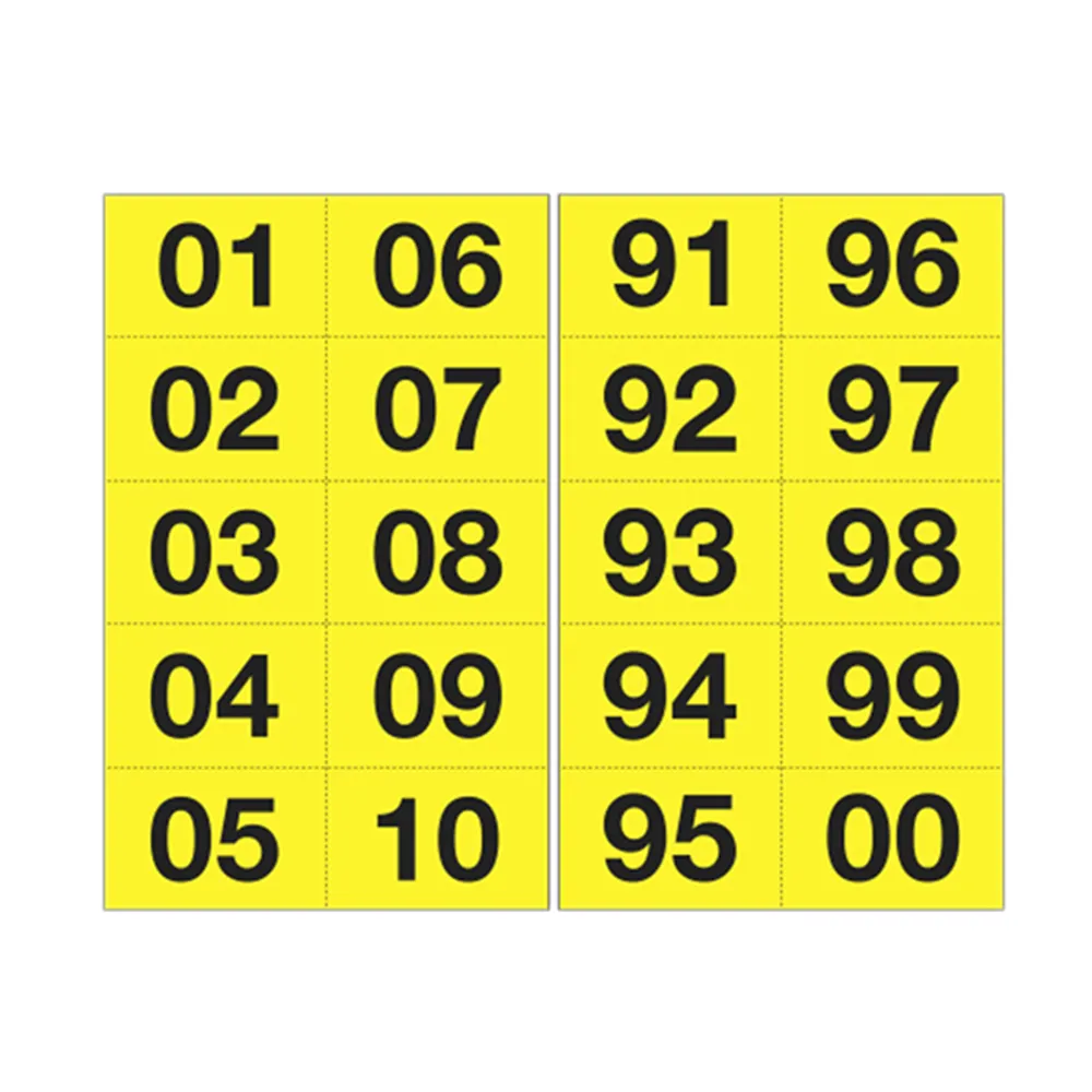 Numeri Adesivi in PVC - da 01 a 99 - 44x34 mm - 908.31 (Nero su Giallo)