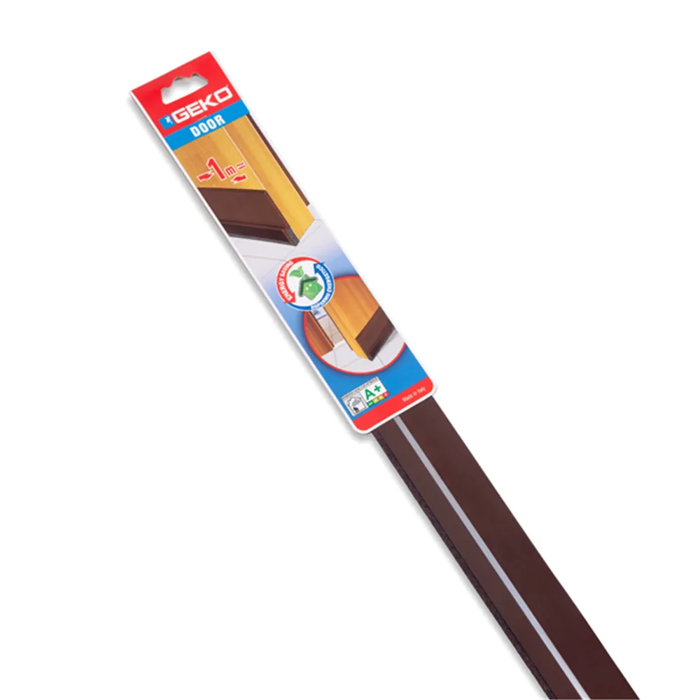 Paraspifferi per Porte Door Geko - con Spazzola Fissa e Feltro - 100 cm - 1500/11 (Marrone)