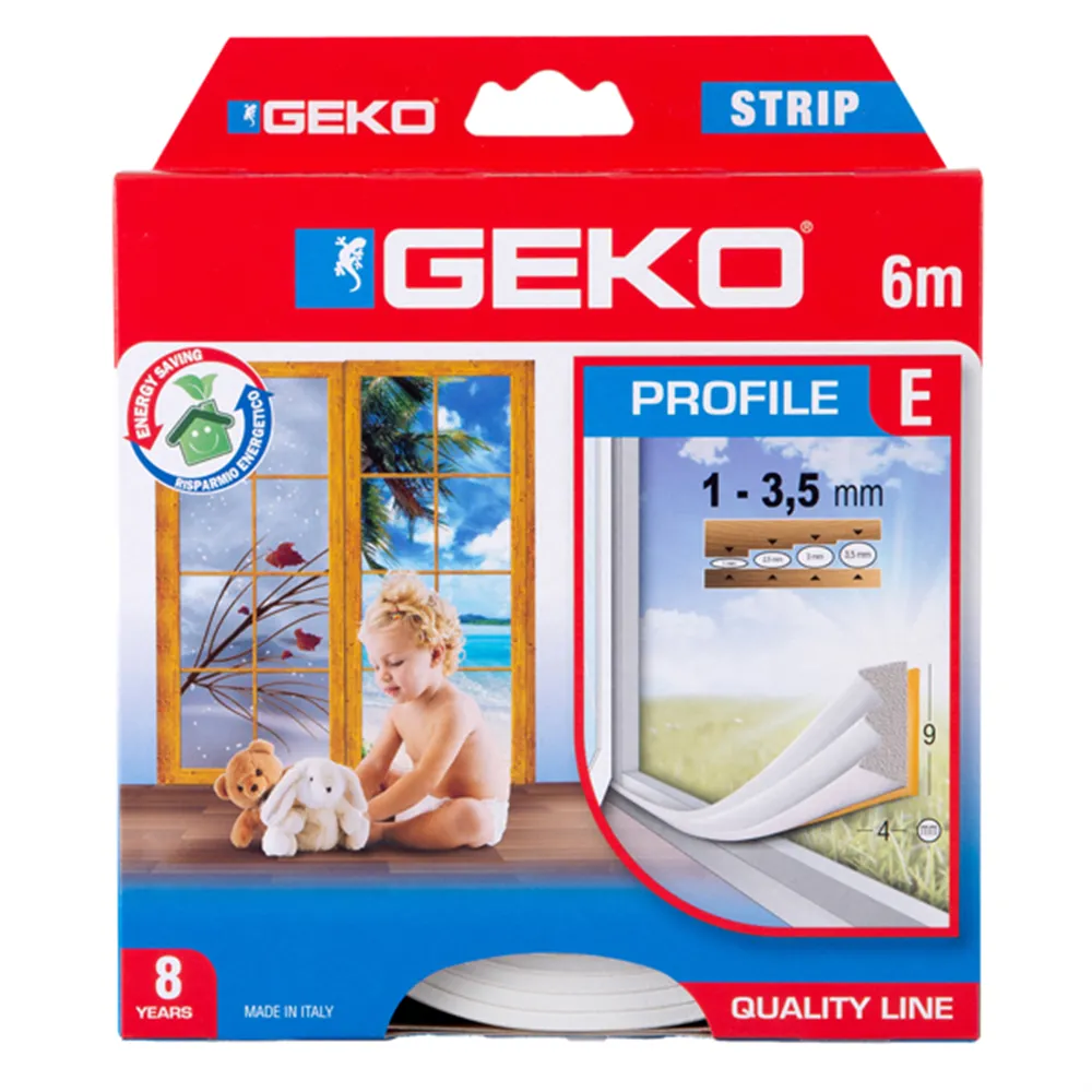 Guarnizione Adesiva per Isolamento Strip Geko - Fessura 1-3 mm - 6 m - 1000/5 (Bianco)