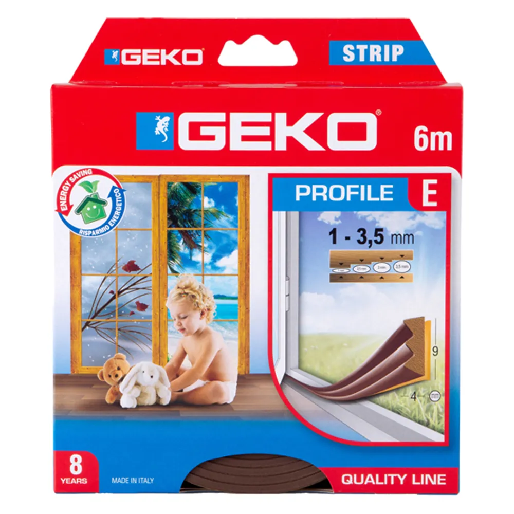 Guarnizione Adesiva per Isolamento Strip Geko - Fessura 1-3,5 mm - 6 m - 1000/3 (Marrone)