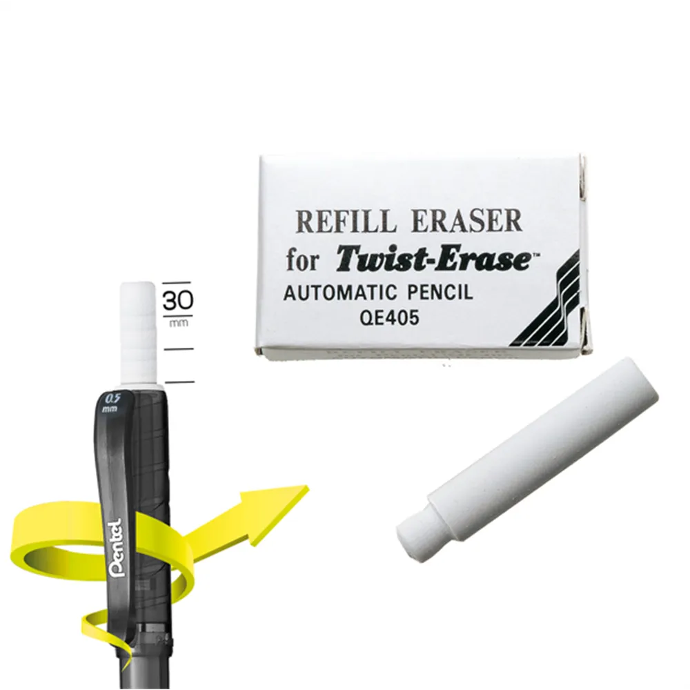 Gommini di Ricambio per Portamine Twist Erase Clik Pentel - E10 (Bianco Conf. 12)