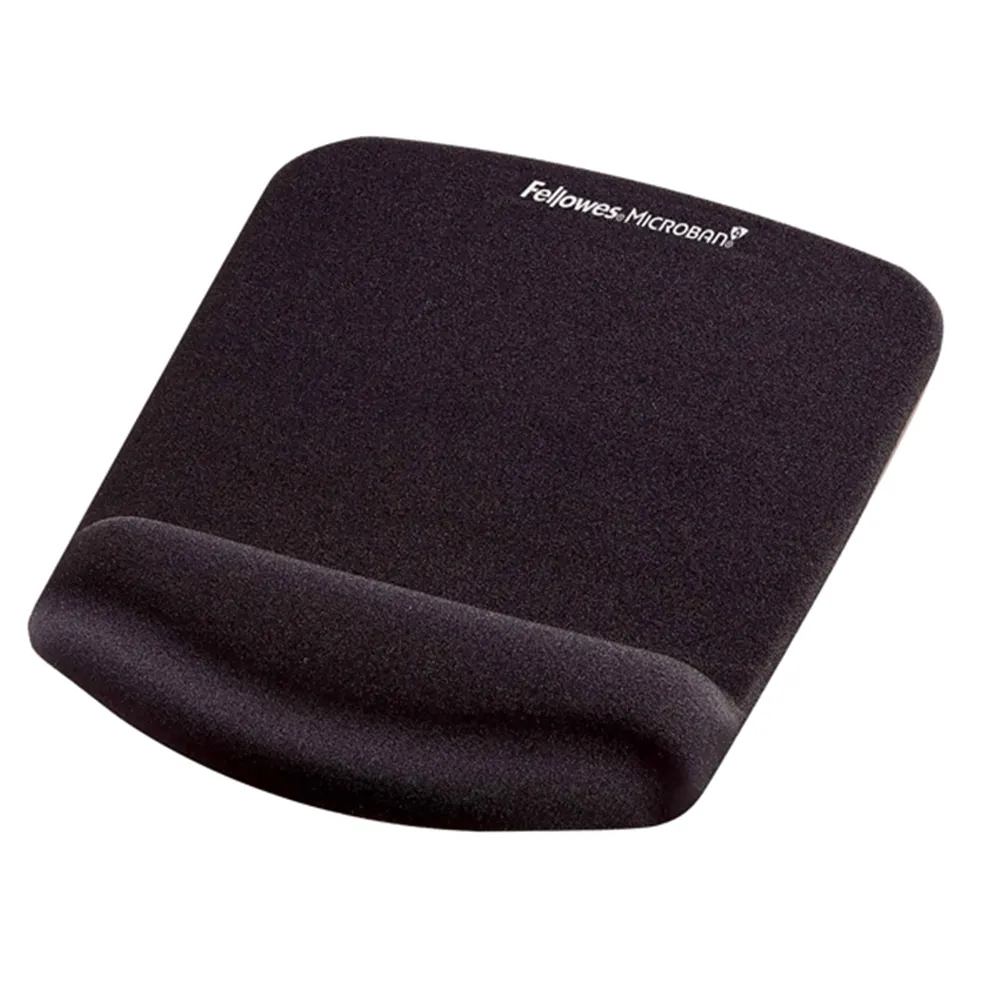 Mousepad con Poggiapolsi in FoamFusion Microban PlusTouch Fellowes - 2,5x18,4x23,8 cm - 9252003 (Nero)