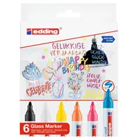 Marcatore per Vetro Glass Marker E95 Edding - Punta Tonda - 1,5-3 mm - 4-956 (Assortiti Conf. 6)