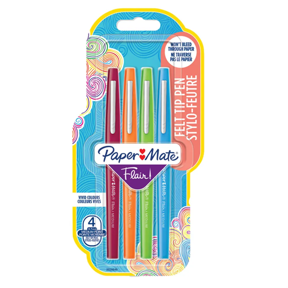 Penna con Punta Sintetica Flair Nylon Paper Mate - 1 mm - 2028646 (Assortiti Fun Conf. 4)