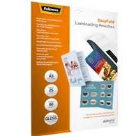 Pouches per Plastificatrici Admire Easyfold Fellowes - 303x426 mm Cordonata - 80 Micron - 5602001 (Trasparente Conf. 25)