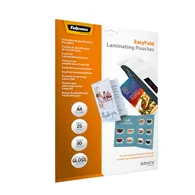 Pouches per Plastificatrici Admire Easyfold Fellowes - 303x216 mm Cordonata - 80 Micron - 5601901 (Trasparente Conf. 25)
