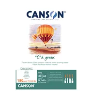 Blocco Collato "C" à Grain Canson - A3 - 180 g - 30 Fogli - 400060578 (Bianco Conf. 5)