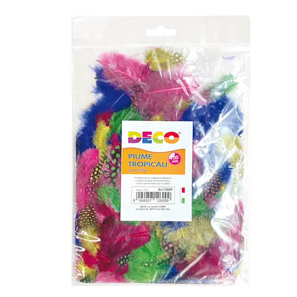 Piume Tropicali Colorate Deco CWR - 50-100 mm - 12609 (Assortiti)