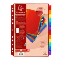Separatori Neutri in PPL Exacompta - A4 - 12 Tasti - 3912E (Assortiti)